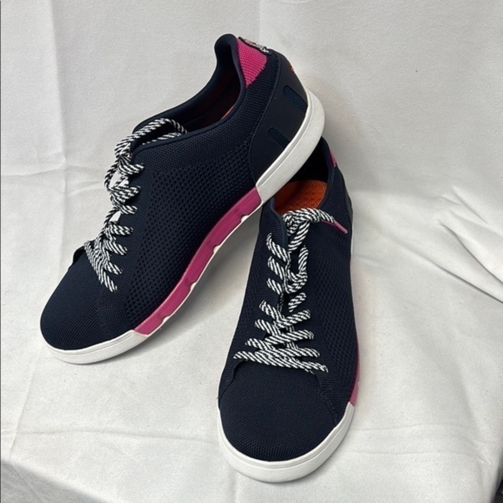SWIMS Swims & Psycho Bunny Breeze limited edition Tennis Knit navy  pink shoes